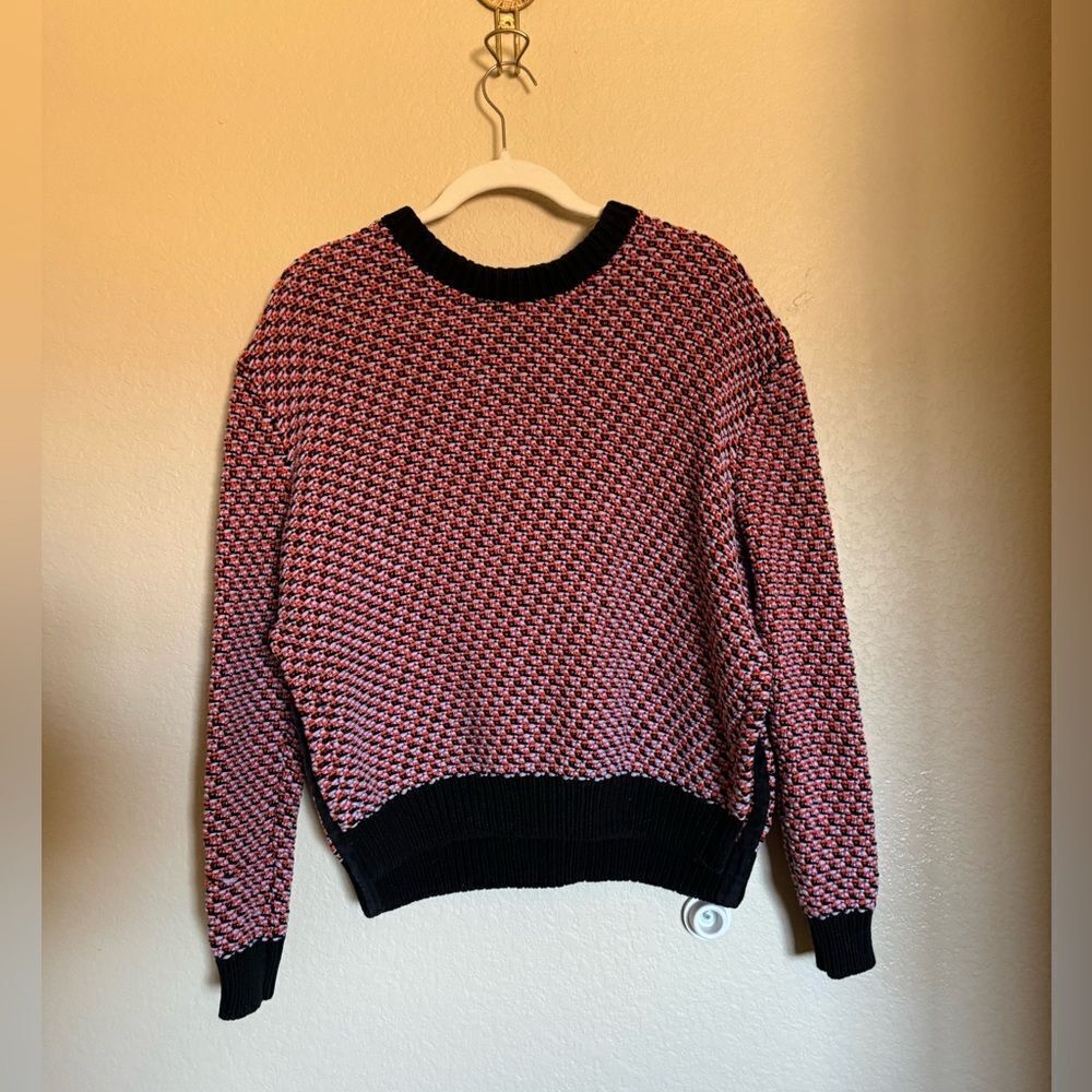 COS Chunky Crewneck Knit Sweater Sz M Crochet Multi Color Patterned‎ Oversized